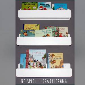 Kinderregal - Bücherregal für Kinder weiß personalisiert Wunschname Name rosa, Wandregal, Montessori skandinavisch Bild 6
