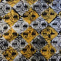echter Wachsbatik-Stoff - handgebatikt in Ghana - Tie Dye - 50cm - gelb weiß schwarz - Baumwolle Bild 2