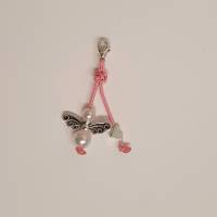 Minianhänger, Geschenkanhänger, Schlüsselanhänger, Anhänger mit Perlenengel und kleinem Herz, Schutzengel Bild 3