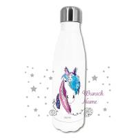 Trinkflasche Pferd, personalisierte Geschenke, Thermosflasche mit Namen und Pferd Bild 1