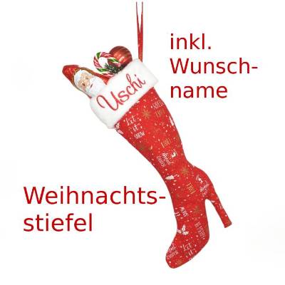 Nikolausstiefel inkl. Name Nikolaushighheel High Heel Weihnachtsstiefel