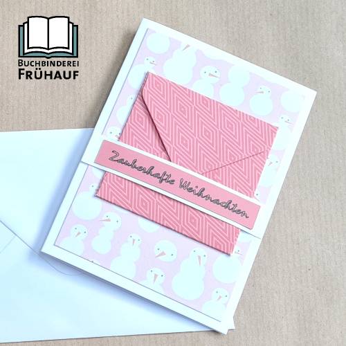 Weihnachtskarte für Geldgeschenk Schneemann