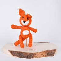 Handgefertigte gehäkelte Kuscheltier Fuchs "MAX" aus Baumwolle, Amigurumi Waldtier, süßes Geschenk für Kinder Bild 1