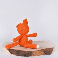 Handgefertigte gehäkelte Kuscheltier Fuchs "MAX" aus Baumwolle, Amigurumi Waldtier, süßes Geschenk für Kinder Bild 5