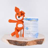 Handgefertigte gehäkelte Kuscheltier Fuchs "MAX" aus Baumwolle, Amigurumi Waldtier, süßes Geschenk für Kinder Bild 8