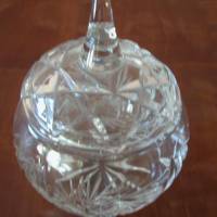 Senf/Marmeladen Glas mit Deckel - Kristallglas -  DDR 50er Jahre Bild 2