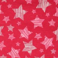 Sweatstoff "Sterne", rot, teilweise glitzernd, 155 cm breit, Meterware, Preis pro 0,5 lfdm Bild 1