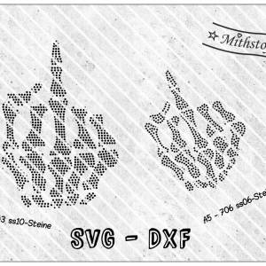 Plotterdatei - strass - mittelfinger - SVG - DXF - Datei Bild 1