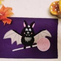 Doodle Stickdatei Fledermaus mit Lolli - Halloween Bild 4