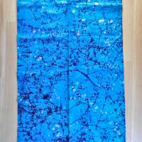 echter Wachsbatik-Stoff - handgebatikt in Ghana - Tie Dye - 50cm - blau lila weiß schwarz - Baumwolle Bild 5