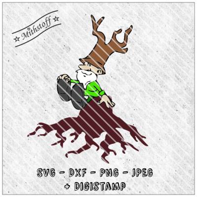 Plotterdatei - Waldwichtel - Wald - SVG - DXF - Datei - Zwerg - Wichtel