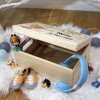 Erinnerungskiste Baby, aus Holz, Erinnerungsbox, personalisierbar mit Name und Datum, individuelle Holzkiste mit Deckel Bild 7