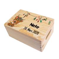 Erinnerungskiste Baby, aus Holz, Erinnerungsbox, personalisierbar mit Name und Datum, individuelle Holzkiste mit Deckel Bild 8
