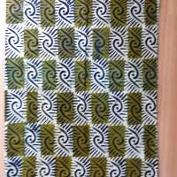 echter Wachsbatik-Stoff - handgebatikt in Ghana - Tie Dye - ca. 3,4m - moosgrün schwarz - Baumwolle Bild 4