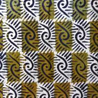 echter Wachsbatik-Stoff - handgebatikt in Ghana - Tie Dye - ca. 3,4m - moosgrün schwarz - Baumwolle Bild 5