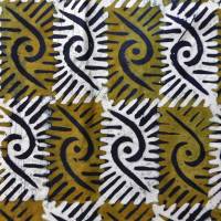 echter Wachsbatik-Stoff - handgebatikt in Ghana - Tie Dye - ca. 3,4m - moosgrün schwarz - Baumwolle Bild 6