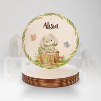 Personalisiertes Namensschild "Waldtiere" aus Holz • Türschild für Kinderzimmer • Babygeschenk Bild 6