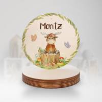 Personalisiertes Namensschild "Waldtiere" aus Holz • Türschild für Kinderzimmer • Babygeschenk Bild 7