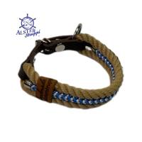 Leine Halsband Set verstellbar f. kleine Hunde, natur, blau, weiß, beige, Wunschlänge Bild 10