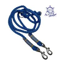Leine Halsband Set verstellbar f. kleine Hunde, natur, blau, weiß, beige, Wunschlänge Bild 5