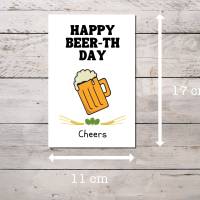 "Happy Beer-th Day" Geburtstagskarte für Männer, sofort Download, PDF Bild 2