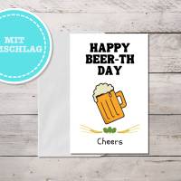 "Happy Beer-th Day" Geburtstagskarte für Männer, sofort Download, PDF Bild 3