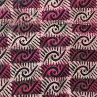 echter Wachsbatik-Stoff - handgebatikt in Ghana - Tie Dye - ca. 2,2m - pink apricot schwarz - Baumwolle