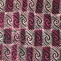 echter Wachsbatik-Stoff - handgebatikt in Ghana - Tie Dye - ca. 2,2m - pink apricot schwarz - Baumwolle Bild 3