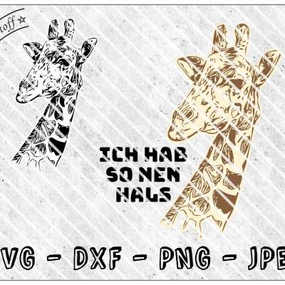 Plotterdatei - Giraffe - SVG - DXF - Datei -