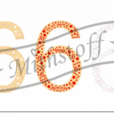 SVG - PNG - DXF - File - Birthday Number - Six - Number - 6 - Plotter File - Birthday