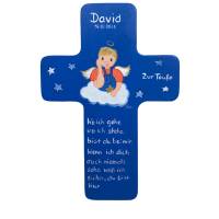 Schutzengelkreuz für Jungs Taufkreuz, Kinderkreuz Geschenk zur Taufe / Geburt Bild 1