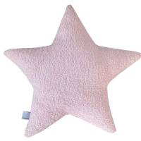 Sternenkissen aus Waffelpique mit Namen personalisiert in rosa, Rückseite Baumwoll Frottee Bild 3