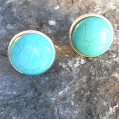 Türkis runde Ohrstecker rund 18 mm 