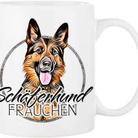 Hunde-Tasse SCHÄFERHUND FRAUCHEN mit Hunderasse im Cartoon-Stil┊tolle Geschenkidee für Hundebesitzer Bild 1