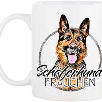 Hunde-Tasse SCHÄFERHUND FRAUCHEN mit Hunderasse im Cartoon-Stil┊tolle Geschenkidee für Hundebesitzer Bild 2