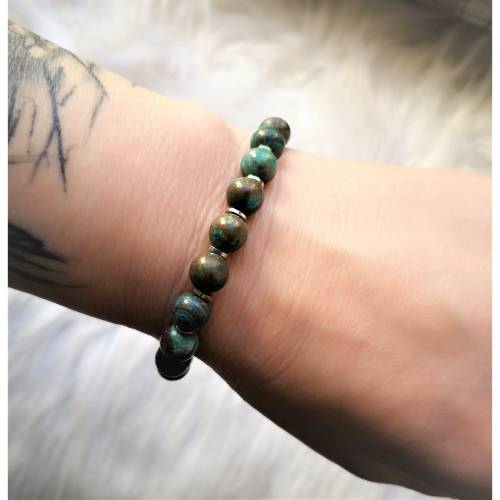 Armband, Edelstahl, Ozean- Jaspis , unisex