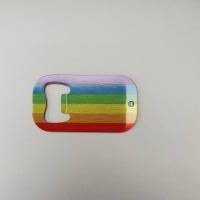 Flaschenöffner (klein), Metalloptik, Schlüsselanhänger "Regenbogen" Bild 3