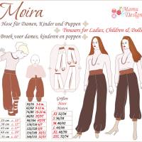 "MOIRA" Schnittmuster und Nähanleitung für Pumphose, lange und Dreiviertel Hose von Mamu-Design Bild 1