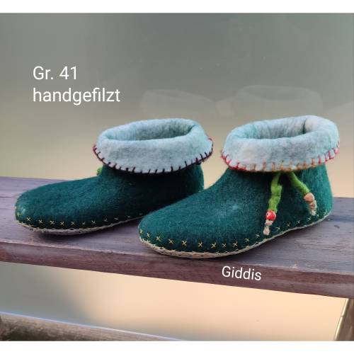 Filzschuhe, Filzstiefeletten, Hausschuhe Gr. 41