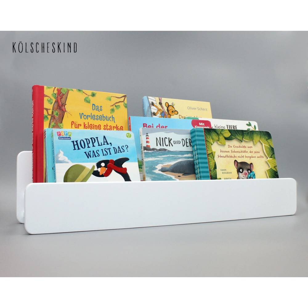Kinderregal - Bücherregal für Kinder weiß, Wandregal, Montessori skandinavisch Bild 1