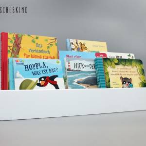 Kinderregal - Bücherregal für Kinder weiß, Wandregal, Montessori skandinavisch Bild 1