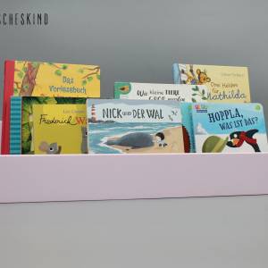 Kinderregal - Bücherregal für Kinder rosa , Wandregal, Montessori skandinavisch Bild 1