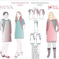 "NIYA" Damen Schnittmuster - Nähanleitung Kleid Sweatshirt Tunika von Mamu-Design Bild 1