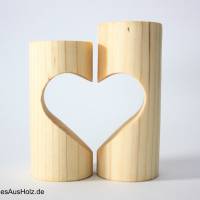 Teelichthalter Herz aus Fichtenholz, gedrechselt / Holzdeko / Kerzenhalter / Dekoration Bild 5