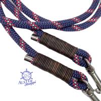 Leine Halsband Set verstellbar, alle Größen möglich, blau, rot, weiß, braun, silber, Wunschlänge Bild 6