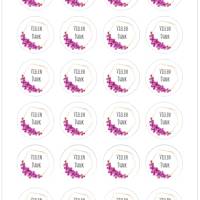 24 Stück Etiketten Sticker Aufkleber  "Blüten vielen Dank" rund  4cm Bild 2