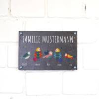 Türschild Schiefer, Familienschild für die Haustüre, Naturschieferplatte bedruckt, personalisiertes Schild für Familie Bild 1