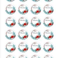 24 Stück Etiketten Sticker Aufkleber  "Frohe Weihnachten 1" rund  4cm Bild 2