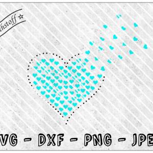 Plotterdatei - flying Hearts - SVG - DXF - PNG - Datei - Herz - Strass - Liebe Bild 1
