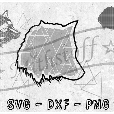 Plotterdatei - Wolf - SVG - DXF - PNG - Datei - Wolfskopf